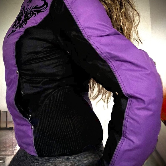 NexGen Women’s CE Armored Motorcycle Jacket. S Purple/Black | Vented, Reflective - Picture 2 of 16